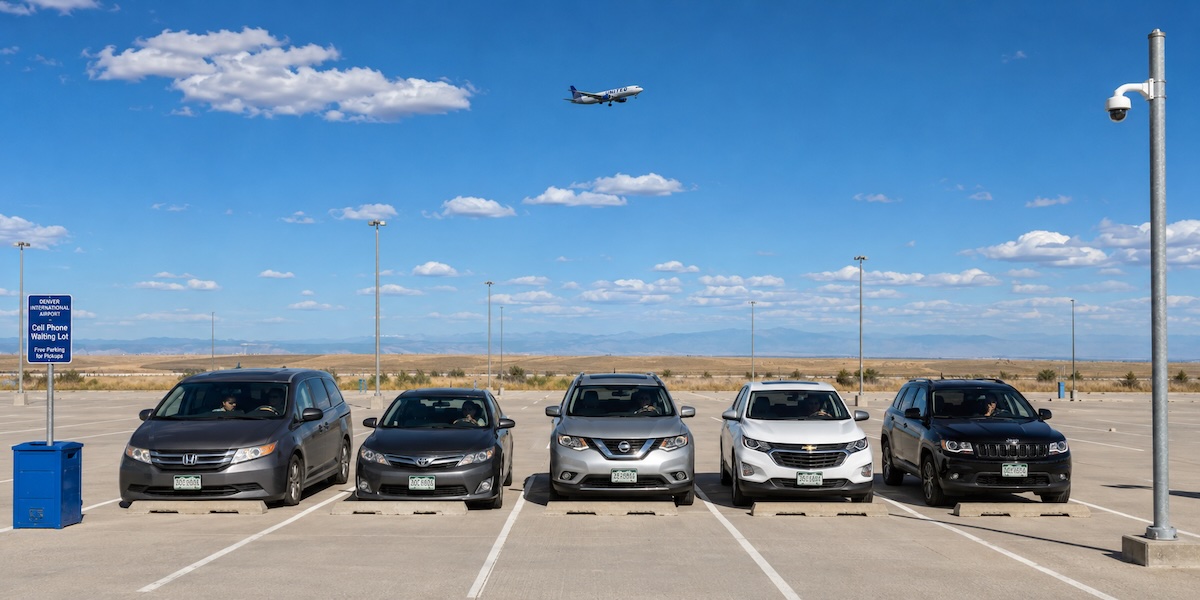 DEN Cell Phone Waiting Lot — free pickup parking at Denver International Airport