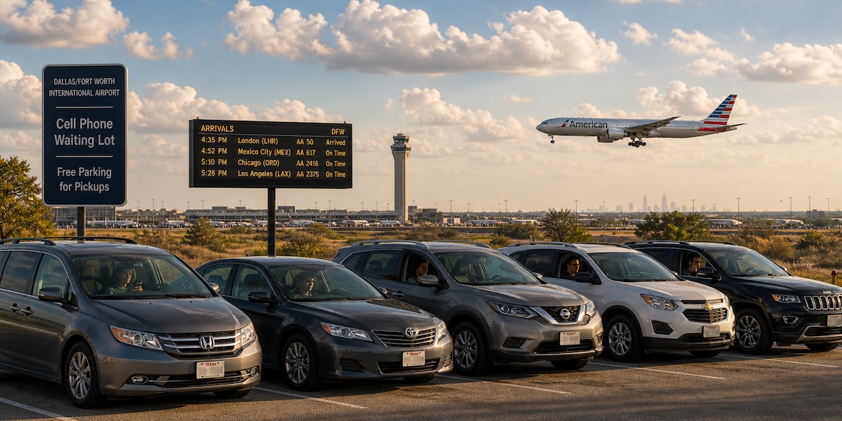 DFW Cell Phone Waiting Lot — free pickup parking at Dallas/Fort Worth International Airport
