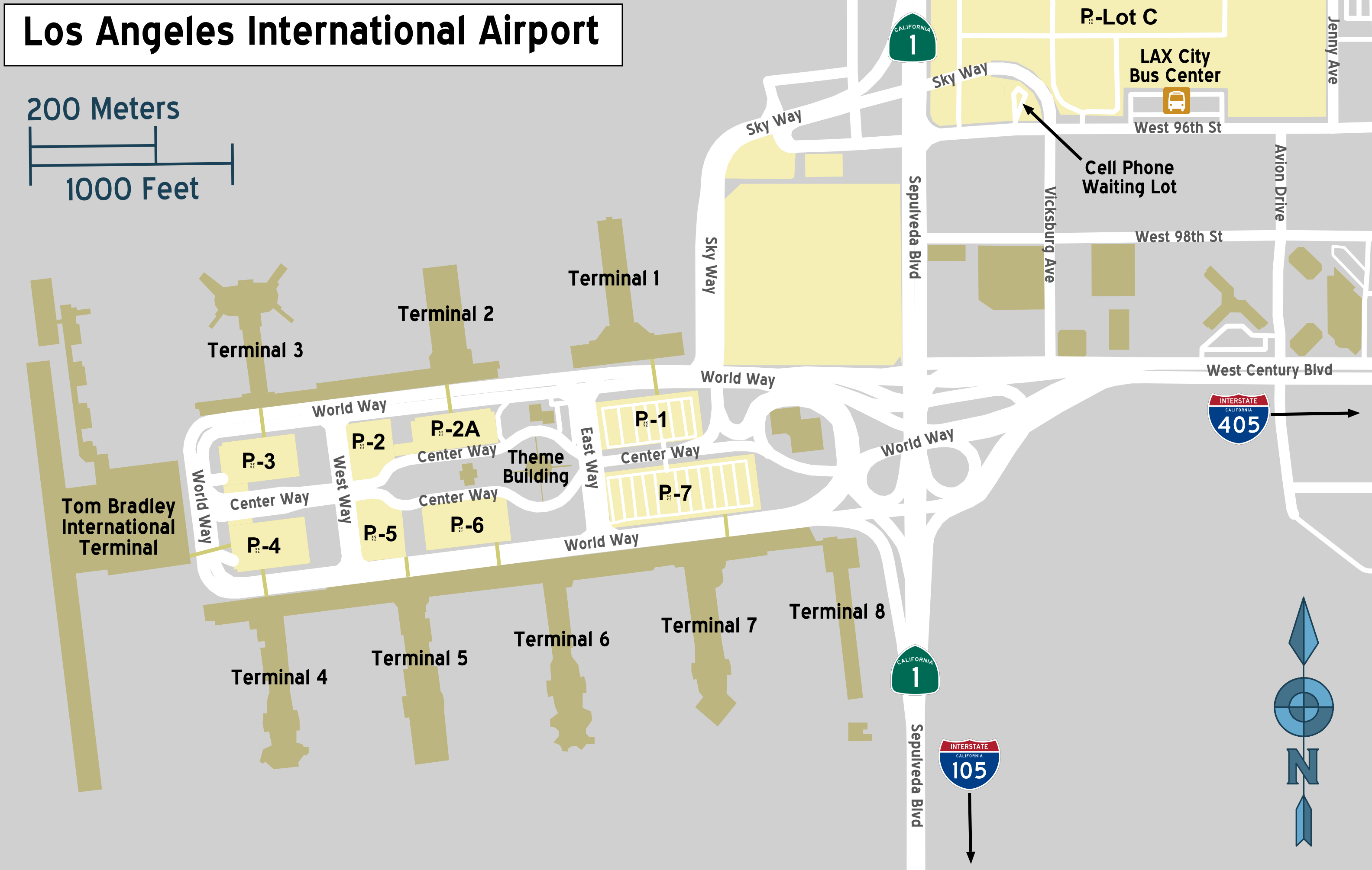 LAX Airport Terminal Parking Map