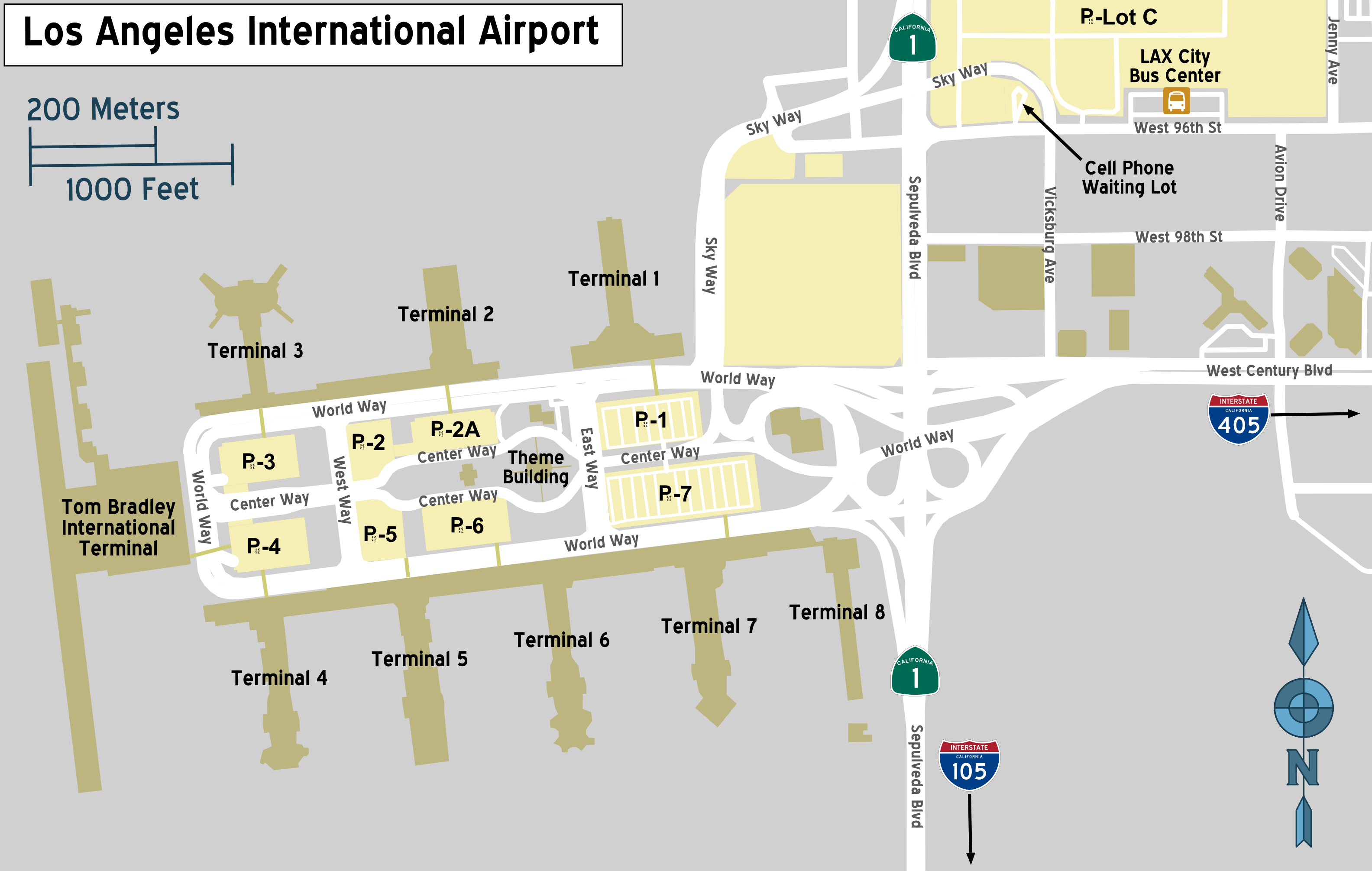 La Airport Map Of Terminals